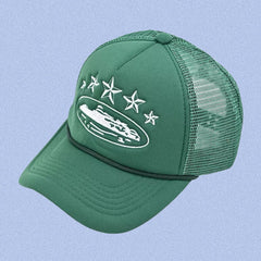 Green Vintage Trucker Cap | Embroidered Streetwear Hat