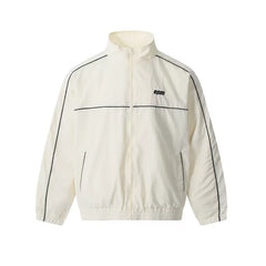 6PM Contrast‑Piping Lightweight Windbreaker Jacket