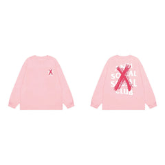 Anti Social Social Club X-Cross Red Logo Long Sleeve T-Shirt - Pink