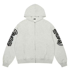 6PM Sleeve‑Print Zip‑Up Hoodie