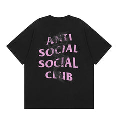 Anti Social Social Club Dragon Pink Logo T-Shirt - Black