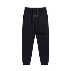 Fog Essentials Black Signature Jogger Pants – Dark Streetwear Loose Fit