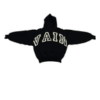 Saint Vanity Retro VAIN Letter Black Cropped Hoodie & Jogger Matching Tracksuit