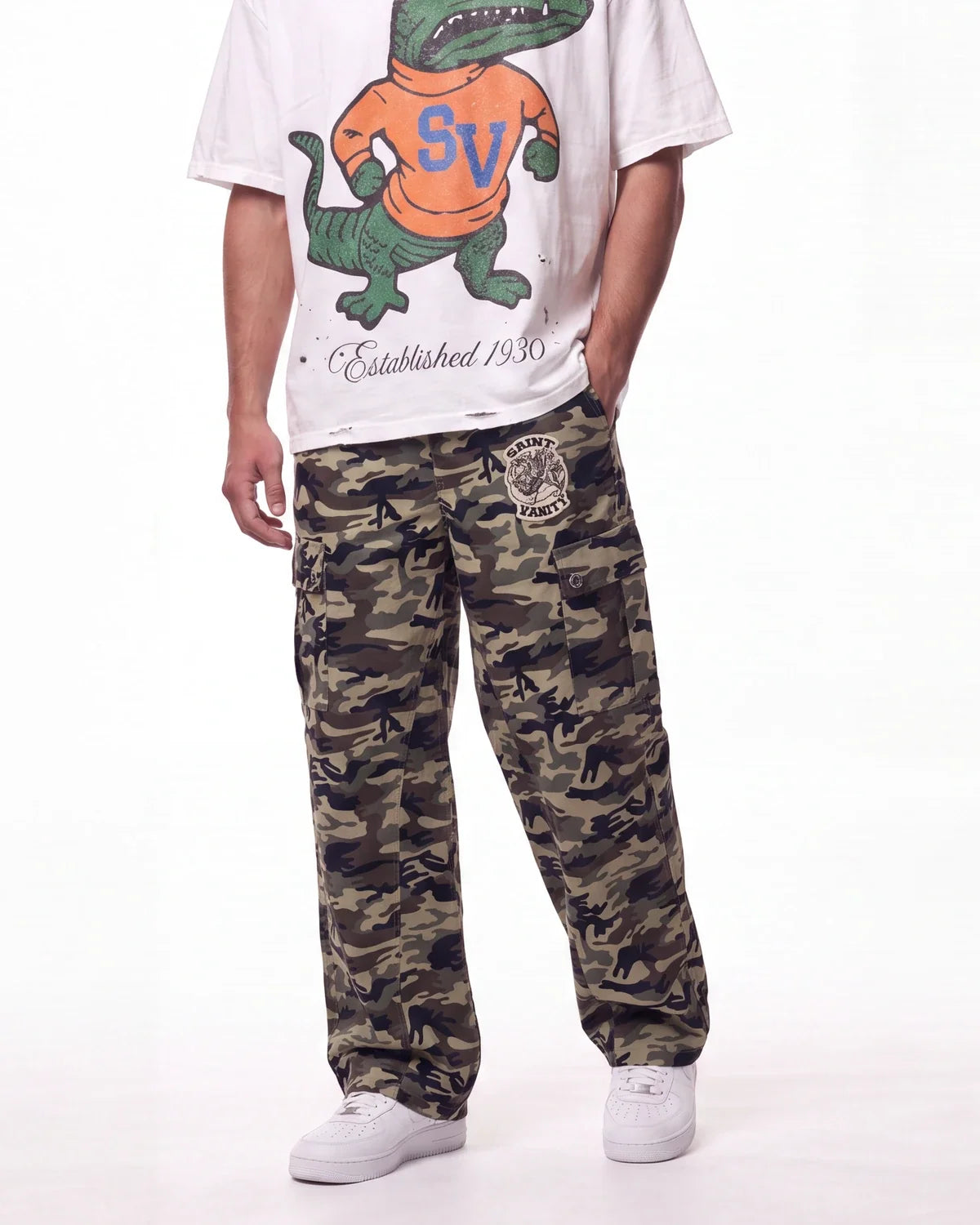 Saint Vanity Sweatpants Green Camo