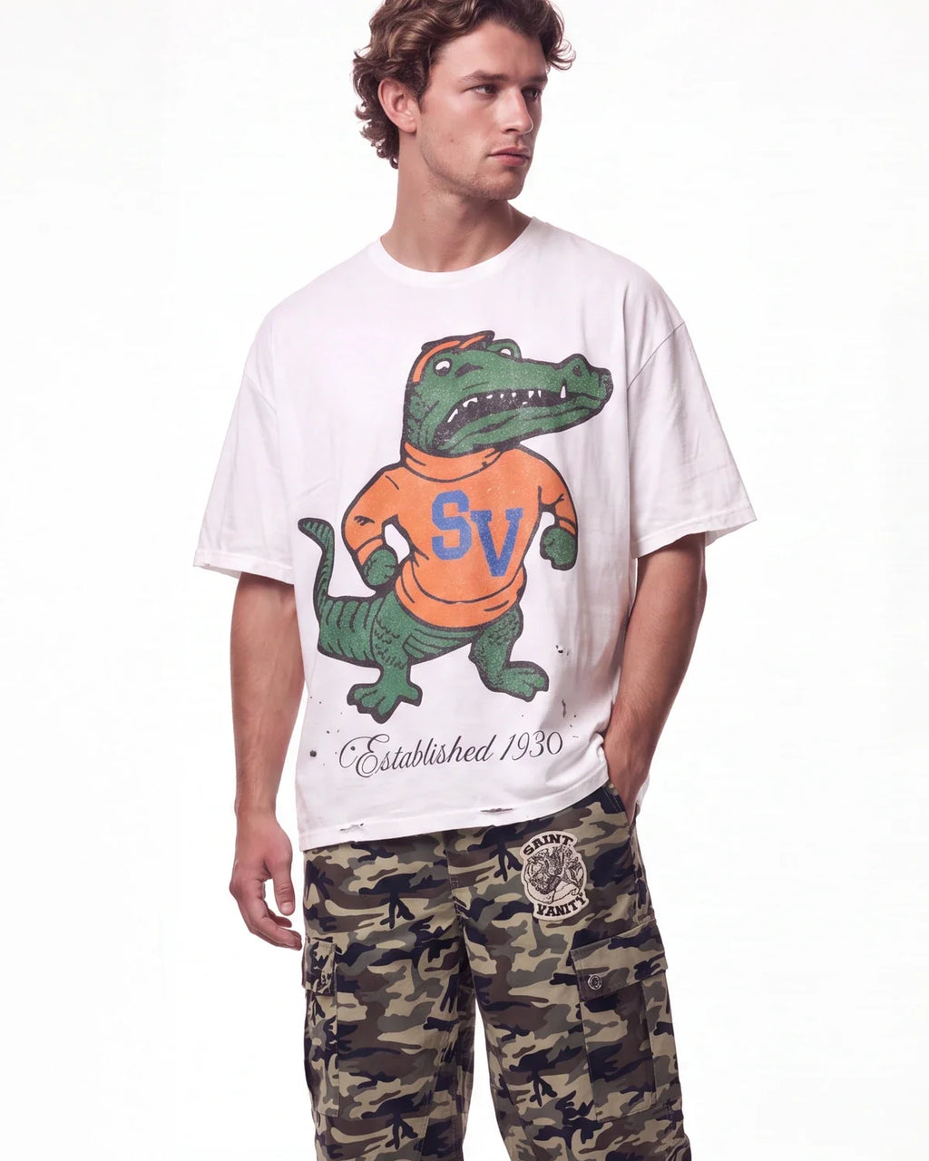 Saint Vanity Gator Tee White
