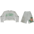 Saint Vanity Washed Stud Zip Hoodie & Printed Shorts Set