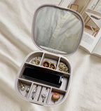 Portable Jewelry Organizer – Compartmentalized Design with Built-in Mirror