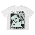 Saint Vanity Forever Graphic Tee - Distressed White Cropped Fit