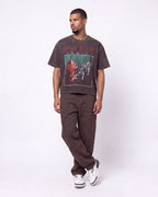 Saint Vanity Tiger Graphic Cropped Tee Washed Black
