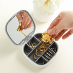 Portable Jewelry Organizer – Compartmentalized Design with Built-in Mirror