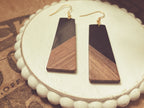 Beautiful Black Resin and Wood Earrings