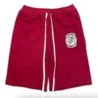Saint Vanity Vintage Embroidered Burgundy Zip Hoodie & Sweat Shorts Matching Tracksuit Set