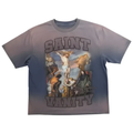 Saint Vanity Renaissance Crucifixion Art Gradient Wash Oversized Tee