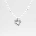 Amber Pearl Heart Necklace