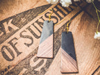 Beautiful Black Resin and Wood Earrings