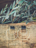 Beautiful Leather Hoop Earrings- Gold or Silver