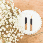 Beautiful Black Resin and Wood Earrings