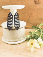 Beautiful Black Wooden Laser Cut Earrings