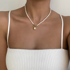 Freya Pearl Lock Necklace