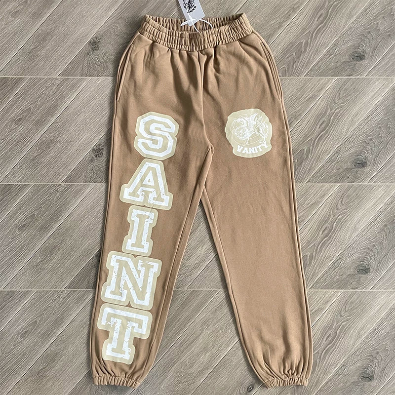 SAINT VANITY Pants Letter Printed American Casual Cotton Pants (3)
