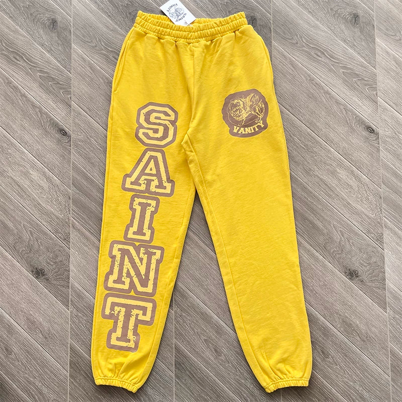 SAINT VANITY Pants Letter Printed American Casual Cotton Pants (5)