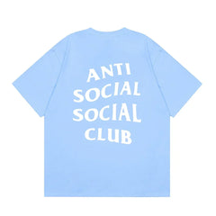 Anti Social Social Club Classic Logo T-Shirt - Light Blue/White