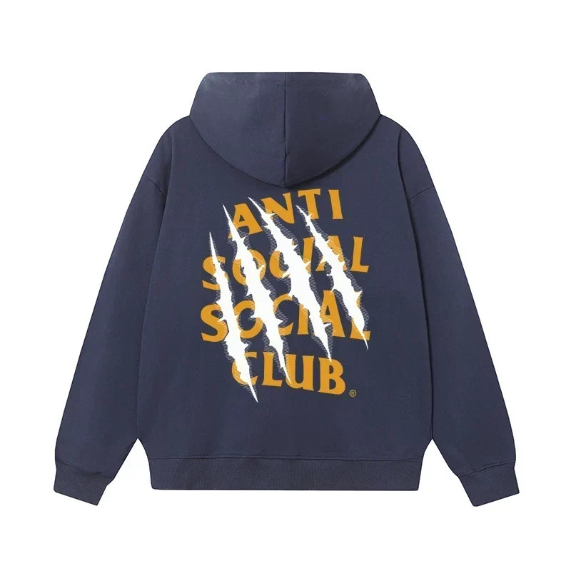 Anti Social Social Club Claw Slash Logo Hoodie - Navy Blue