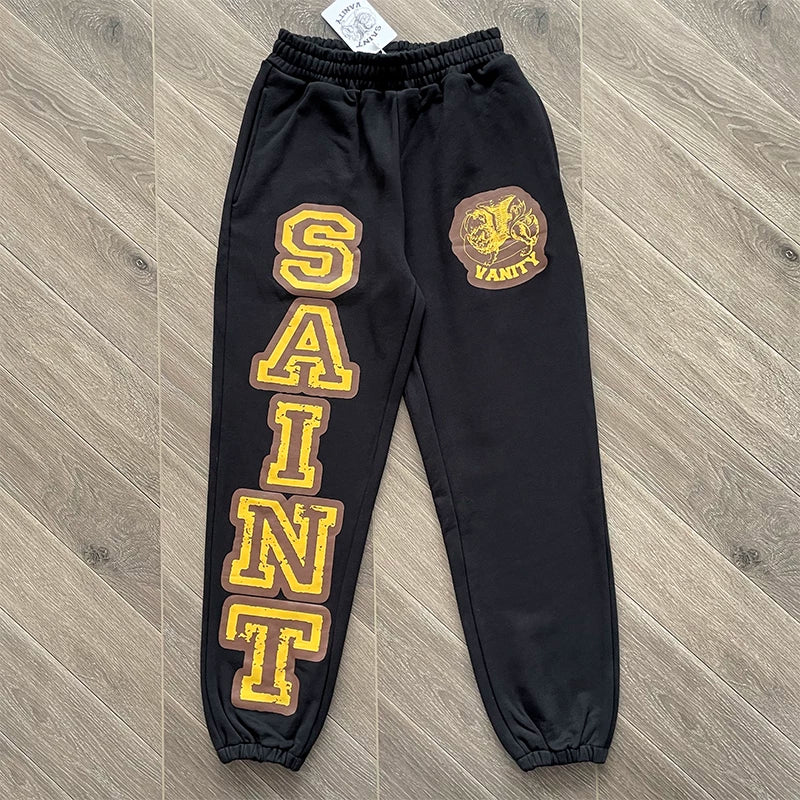 SAINT VANITY Pants Letter Printed American Casual Cotton Pants (4)