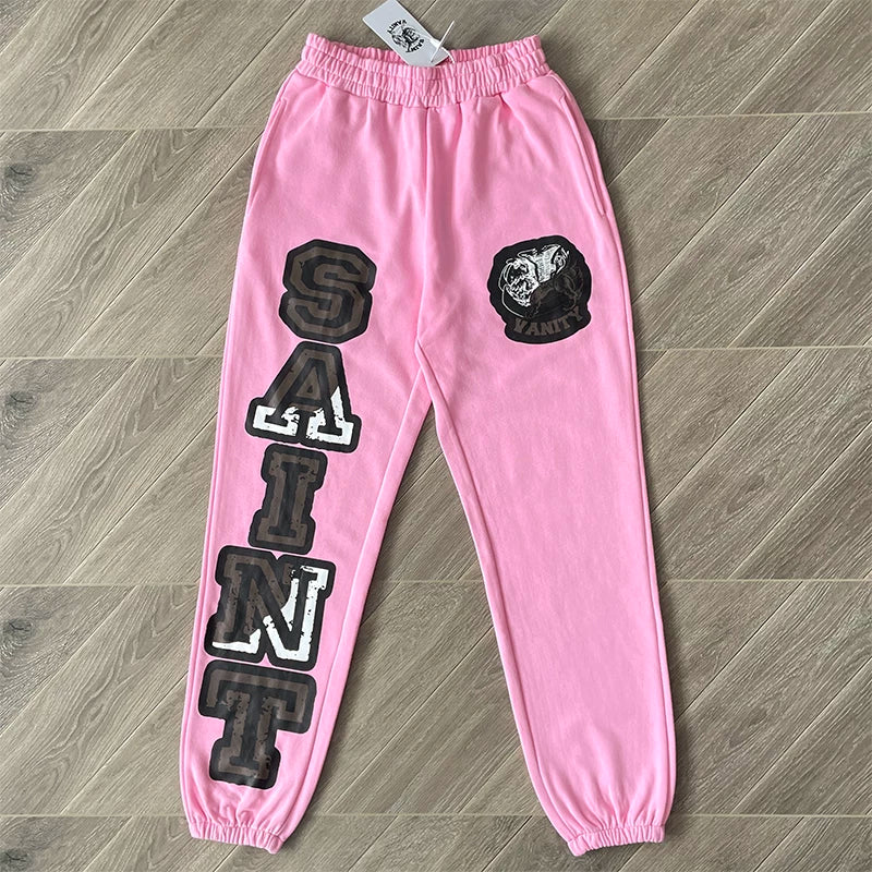 SAINT VANITY Pants Letter Printed American Casual Cotton Pants (2)