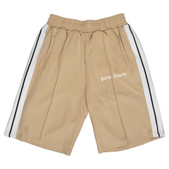 Palm Angels Khaki Side Stripe Shorts Unisex Summer Streetwear Casual Shorts