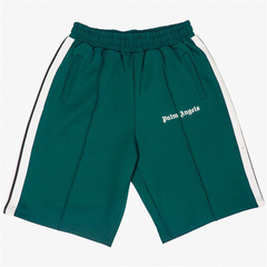 Palm Angels Dark Green White Side Stripe Shorts Unisex Classic Street Sports Shorts