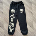 Saint Vanity Vintage Vertical Letter Graphic Cuffed Sweatpants