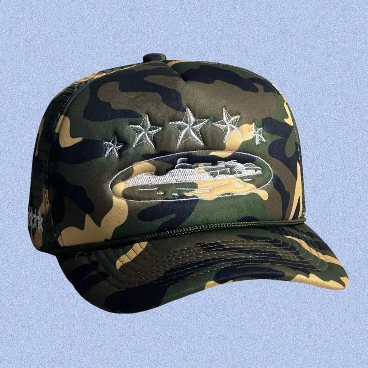 Camo Vintage Trucker Cap | Embroidered Streetwear Hat