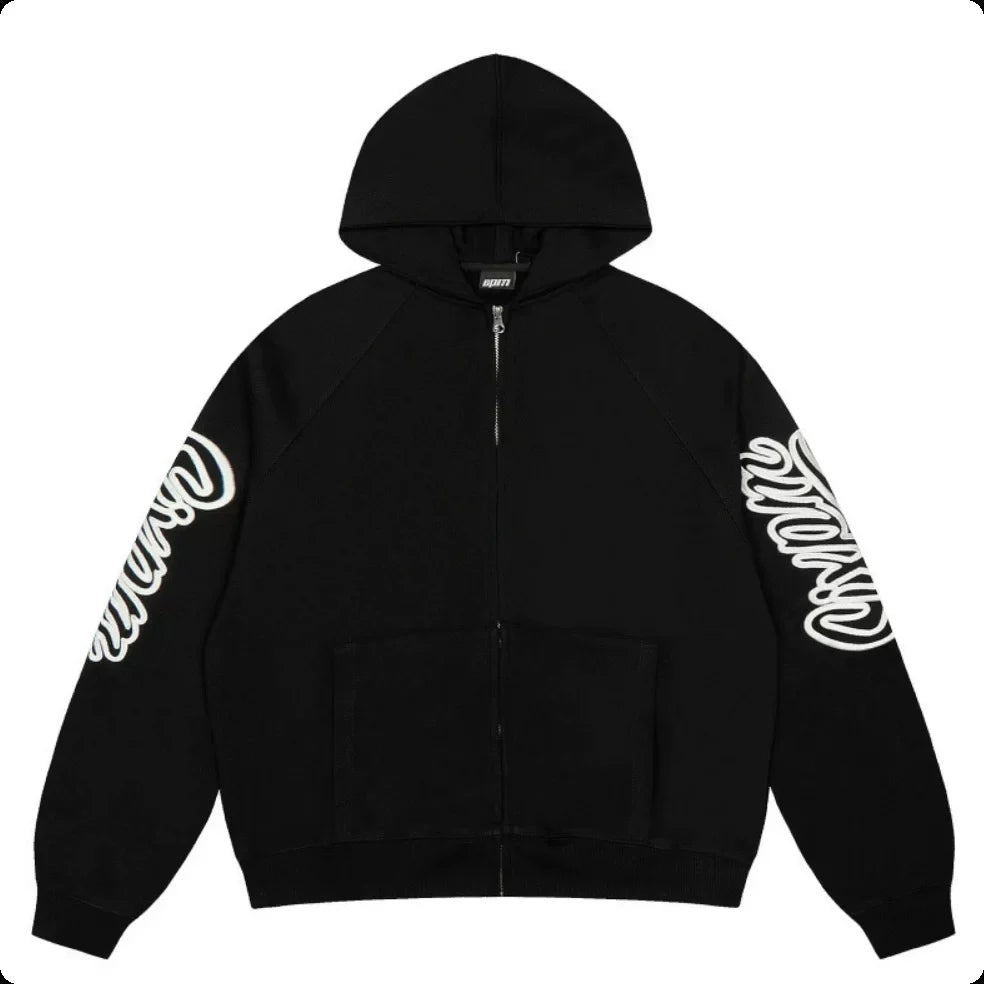 6PM Sleeve‑Graphic Zip‑Up Hoodie