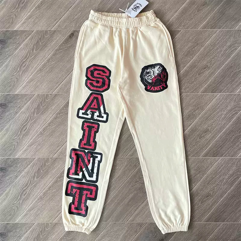 Saint Vanity Distressed Saint Logo Jogger Sweatpants