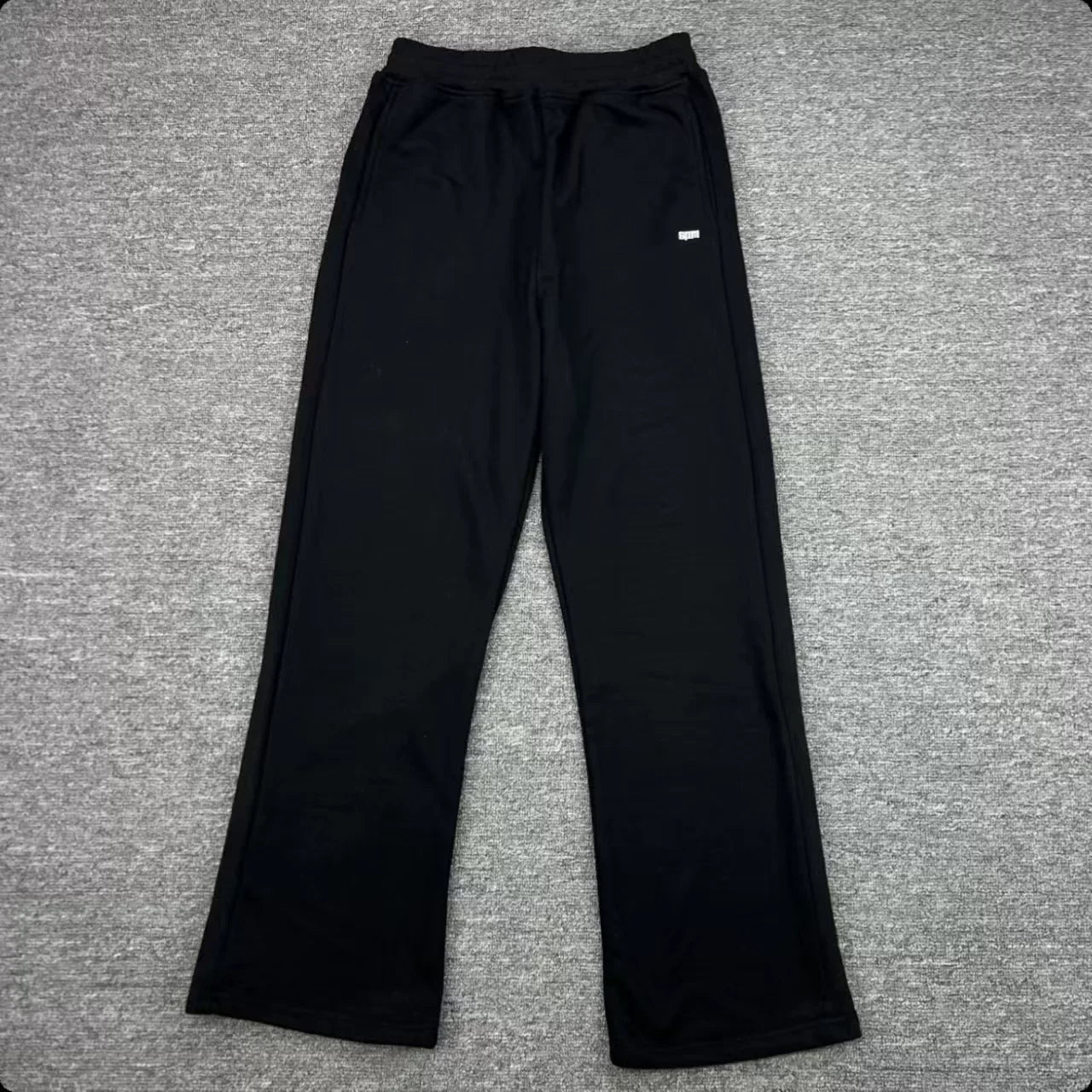 6PM Minimal Small‑Logo Wide‑Leg Sweatpants