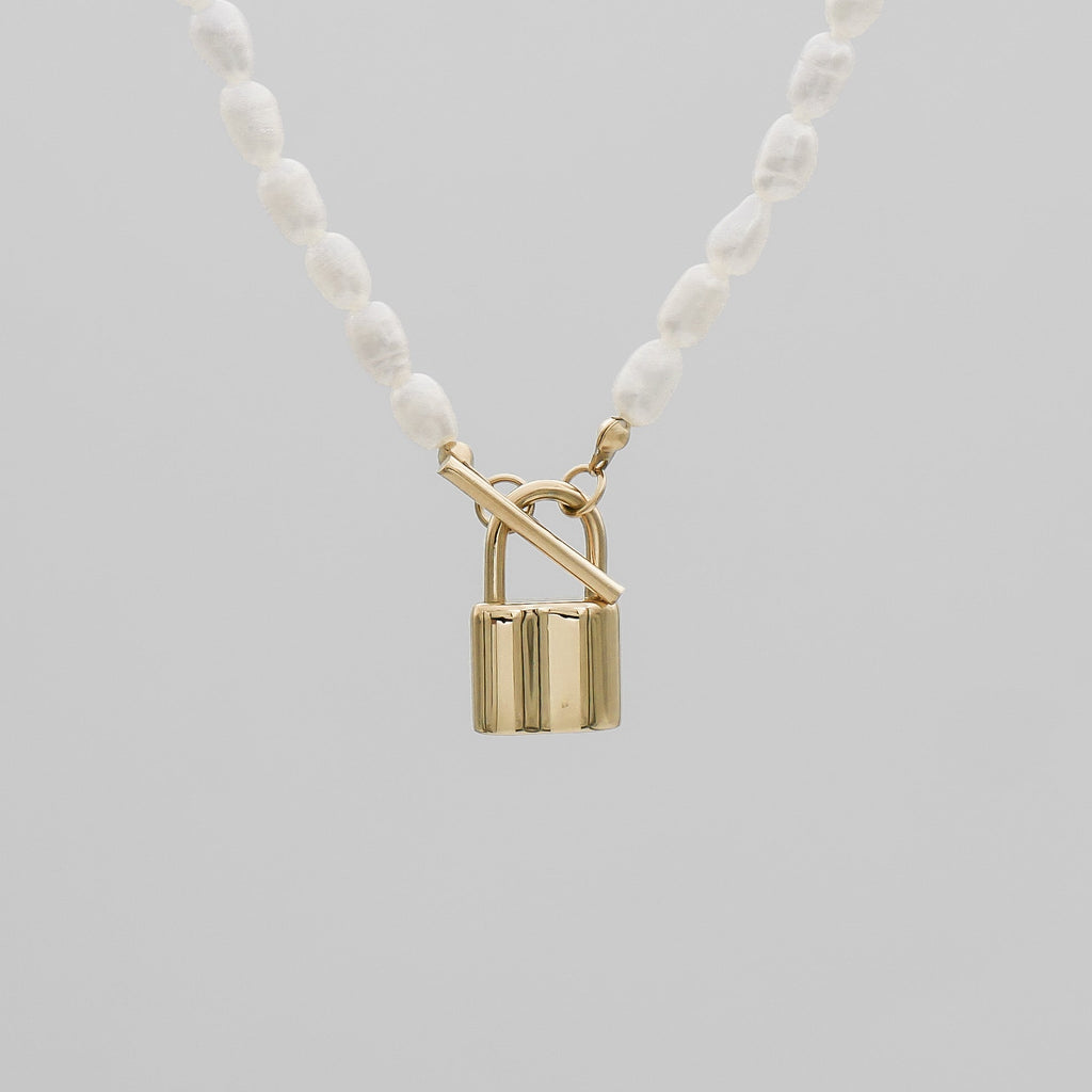 Freya Pearl Lock Necklace