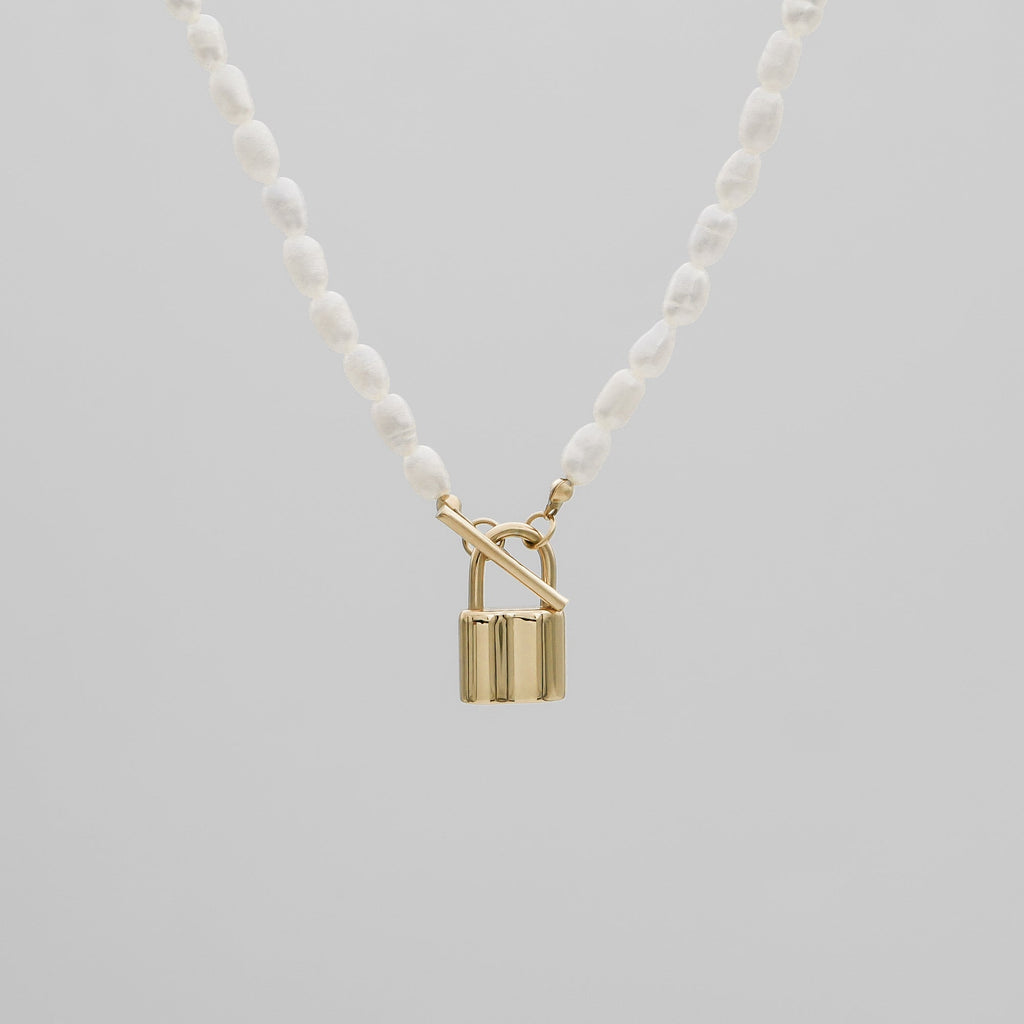 Freya Pearl Lock Necklace