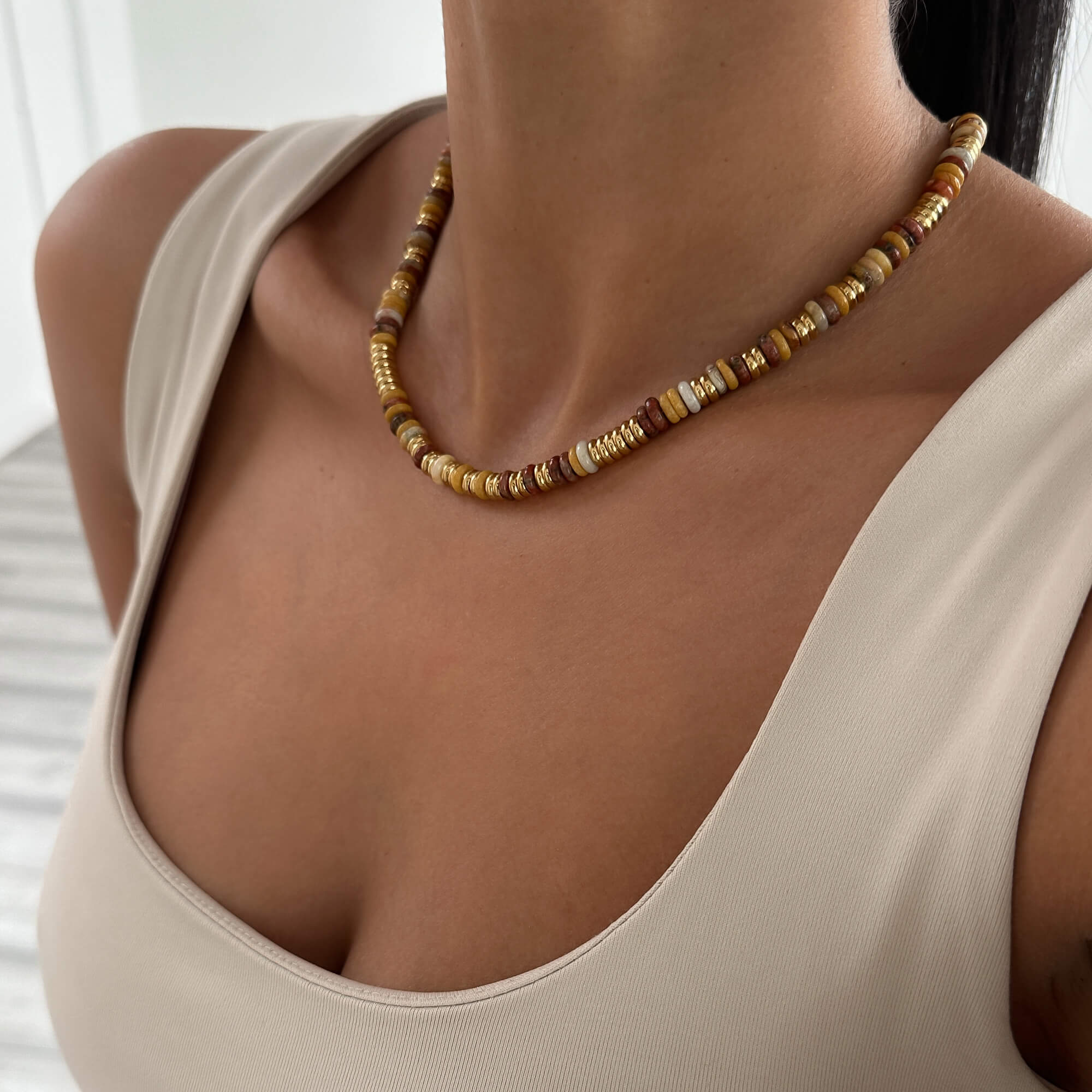 Harmony Natural Stone Beaded Necklace