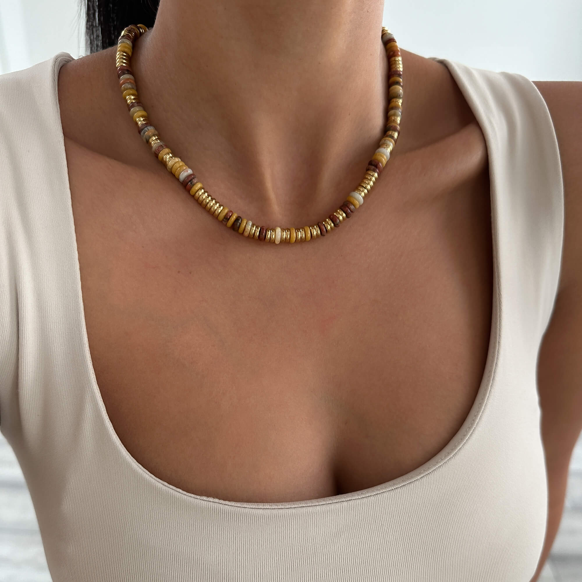 Harmony Natural Stone Beaded Necklace