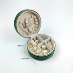 Portable Round Vegan Leather Ring Jewelry Storage Gift Box