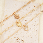 3pc Boho Heart Pendant Necklace Set