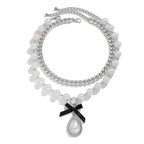 Pearl Water Drop Knot Choker Necklace