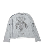 Saint Vanity Black Badgers Distressed Crewneck Grey