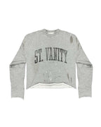 Saint Vanity Black Badgers Distressed Crewneck Grey