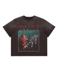 Saint Vanity Tiger Graphic Cropped Tee Washed Black