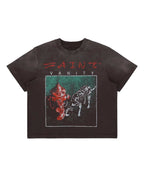 Saint Vanity Tiger Graphic Cropped Tee Washed Black