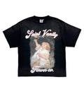 Saint Vanity Oil Painting Art Cropped Tee Black