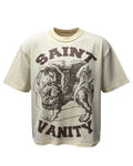 Saint Vanity Lion Vintage Cropped Tee Off‑White