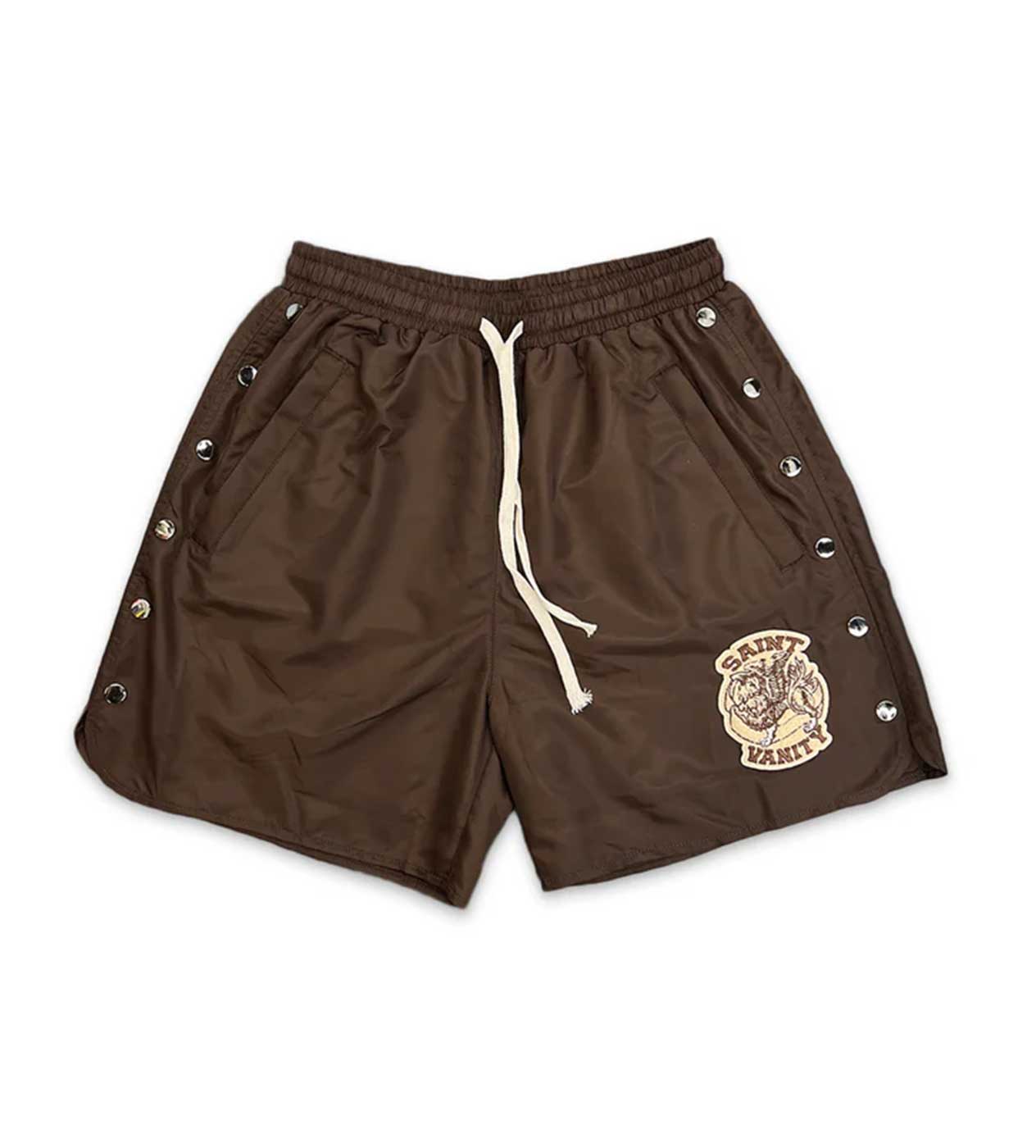 Saint Vanity Vintage Badge Cargo Shorts Brown